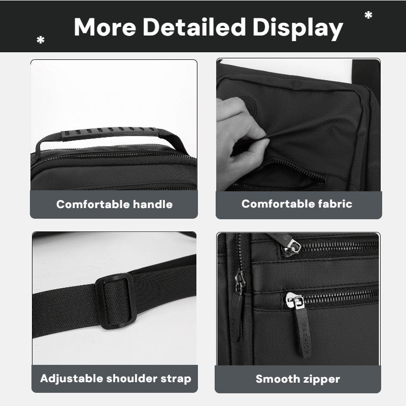 Fashionable Men's Crossbody Bag, Adjustable Shoulder Strap, Multiple Pockets, Business Bag, Commuting Bag, Daily Bag, Etc