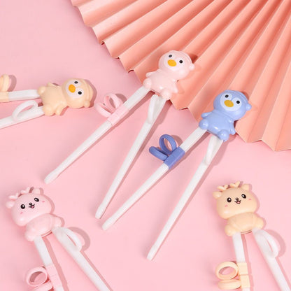 1 Pair Cartoon Chopsticks Children Eating Training Chopsticks Learn Chopsticks Correct Usage Baby Practice Chopstick