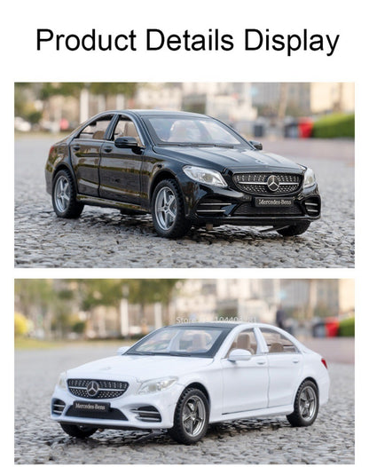1:32 C260L E300L Carro de Brinquedo em Miniatura de Liga Fundida, 6 Portas Abertas, Luz e Som, Fricção, Pneus de Borracha, Veículo para Crianças de Presente