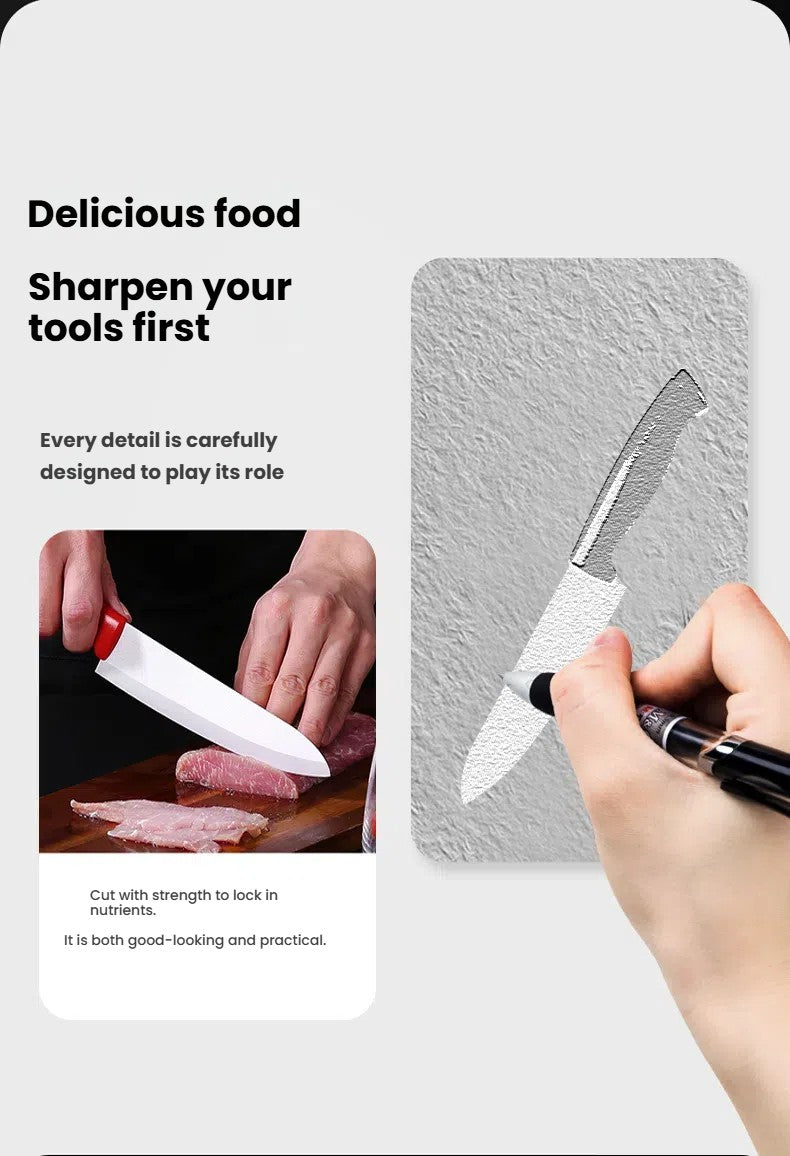 Faca de Cerâmica 4 5 6 Polegadas Conjunto de Facas de Cozinha Lâmina Branca Chef Utilitária Descascar Vegetais Fatiar Facas de Cerâmica Acessórios de Cozinha