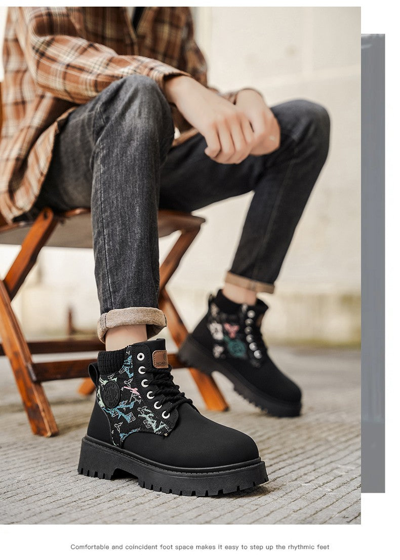 Men's boots four season classic big head casual boots soft sole non-slip breathable Joker high-top outdoor comfort tooling boots