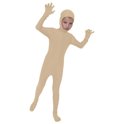 Kids Invisibility Jumpsuits Role Play Tights Full Body Suit Solid One-Piece Jumpsuit Halloween Costume Funny Romper Performance