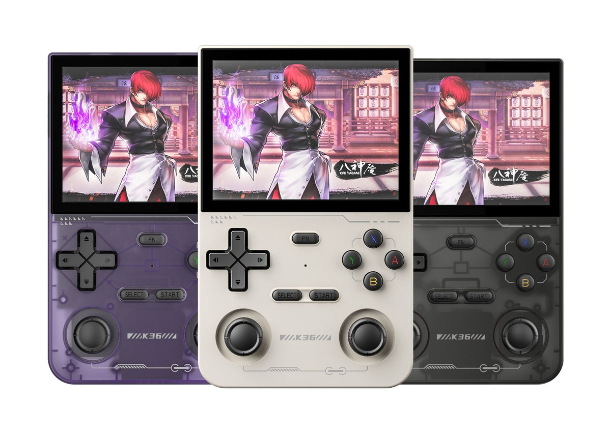 GAMINJA Open Source K36 Retro Handheld Video Game Console 16000 Games Emulator for PS1/PSP/DC/N64/SS 500nit 3.5 Inch IPS Screen
