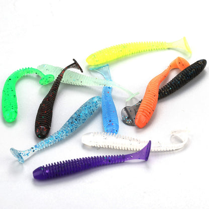 Sougayilang 10/50/100PCS Iscas Macias 5cm 0.6g Iscas Artificiais Realistas Wobblers Iscas Macias Silicone Carpa Pesca Iscas Macias