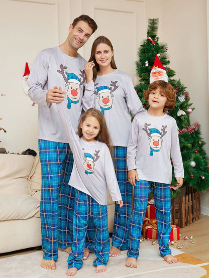 Family Matching Xmas Pajamas Outfits Set Deer Printed 2026 Christmas Family Look Same Adult Kids Mother Daughter Pyjamas Clothes