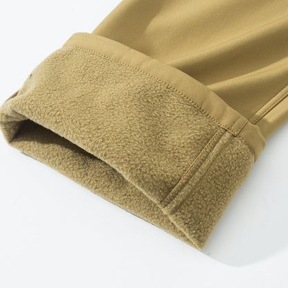 Men Winter Autumn Warm Fleece Pants Waterproof Hiking Camping Climbing Cargo Military Tactical Casual Trousers Softshell Elastic