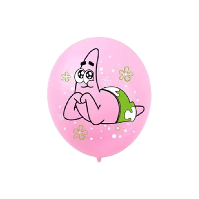 10pcs SpongeBob Patrick Star Octopus Brother Party Decoration Latex Balloon Theme Children's Birthday Balloon Set Cute
