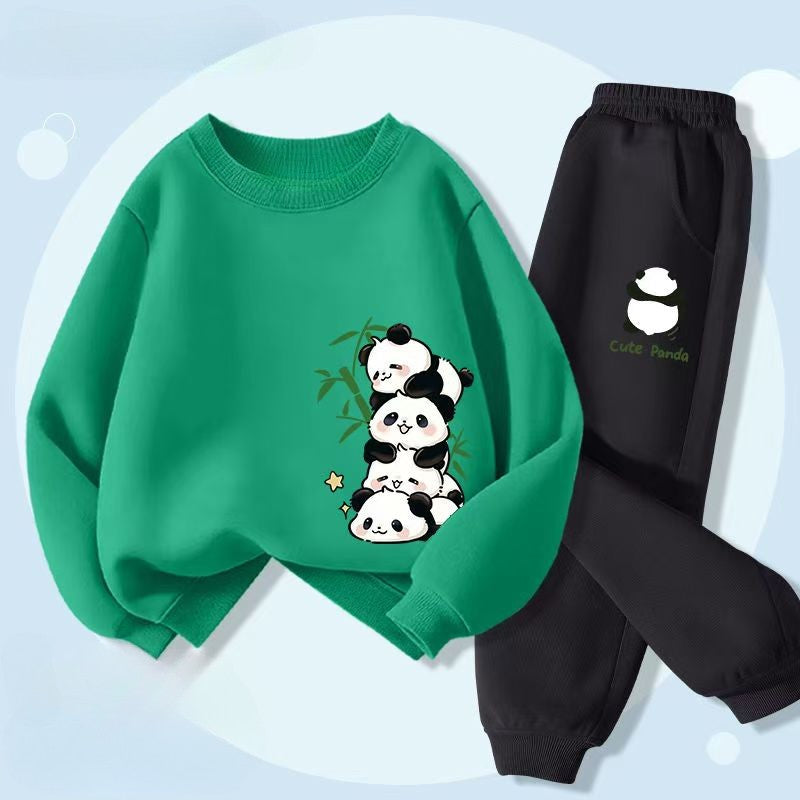 Autumn Baby Boy Clothes Fashion Printed T-shirts and Pants 2 Pieces Set Children Girls Casual Top Bottom Outfits Tracksuits