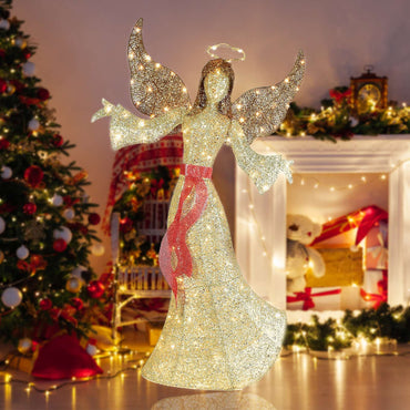 Golden 1pc Christmas Angel lamp decoration 120 LED Lights suitable for indoor and outdoor Garden Christmas  decoration lights