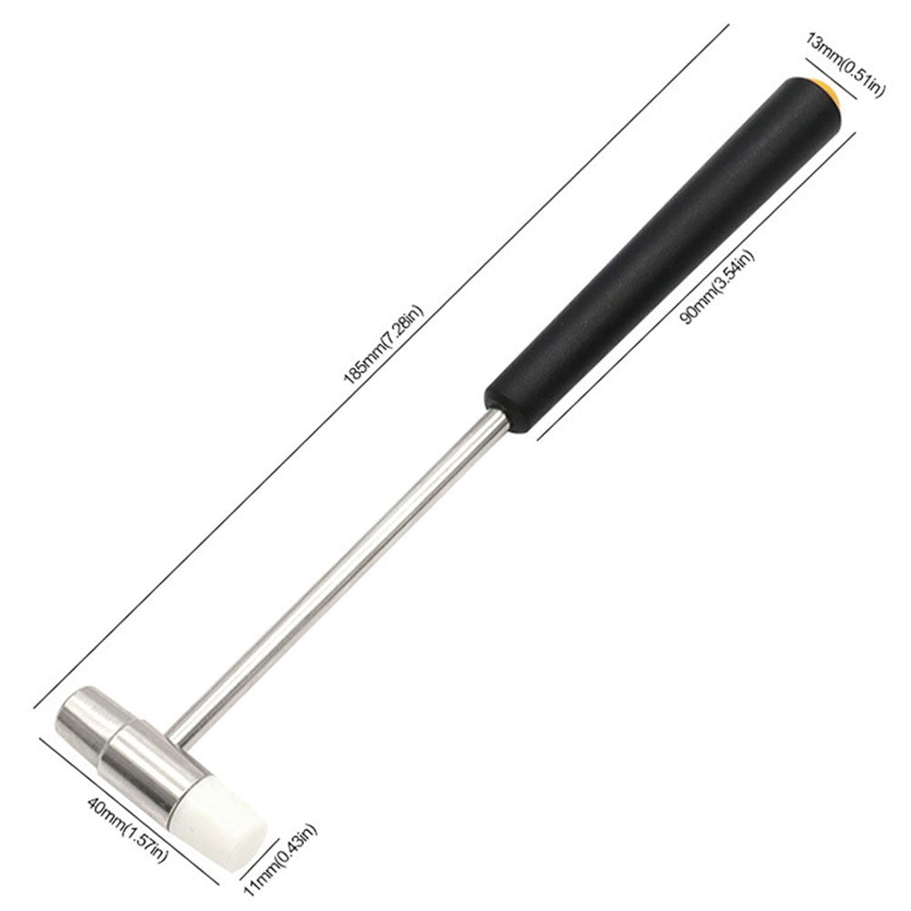 1 Martelo Pequeno Ferramenta de Reparo DIY Martelo de Borracha de Metal Martelo Portátil de Cabeça Dupla Para Reparo de Joias e Relógios Ferramentas Manuais