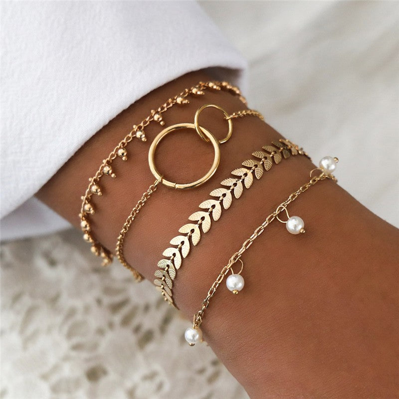 Conjunto de Pulseiras Femininas Corrente Cubana, Cor Dourada, Boho Retrô, Torção Grossa, Joias da Moda de Qualidade, 11 Peças, 2024