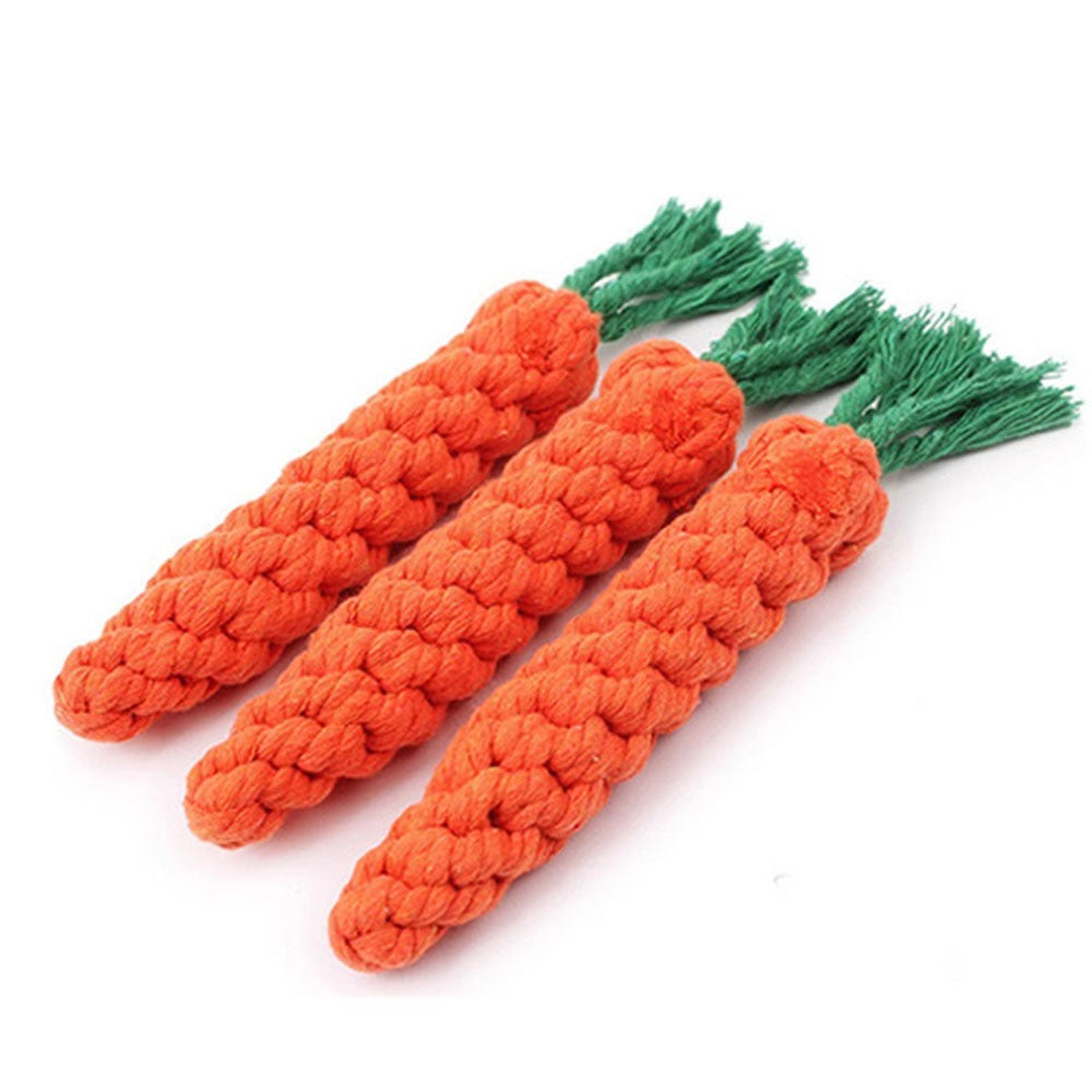 1 Peça Cenoura Corda Mordedor Brinquedos para Cães Brinquedos Seguros Duráveis Trançados para Cães Mordedores Resistentes para Filhotes Molares Limpeza de Dentes Corda de Algodão