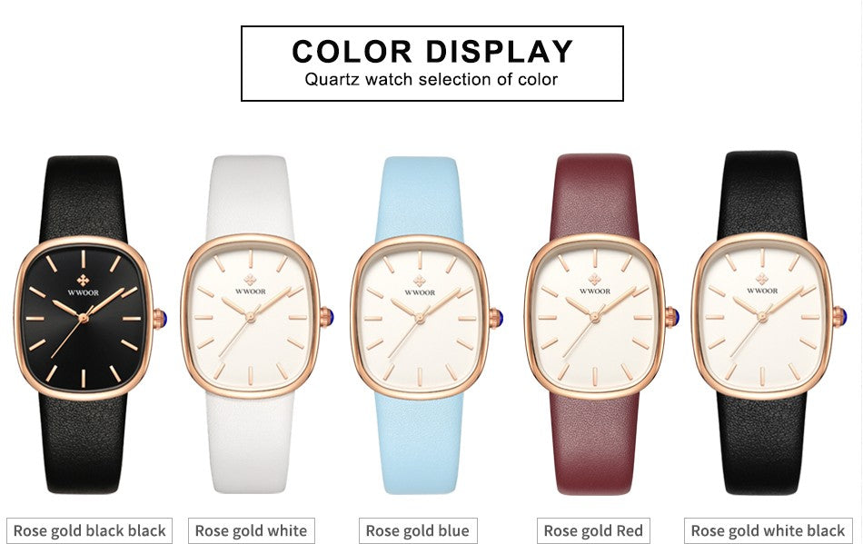 WWOOR New Reloj Fashion Women's Bracelet Watch Luxury Brand Elegant Dress Quartz Clock Waterproof Top Ladies Wristwatch Gift Box