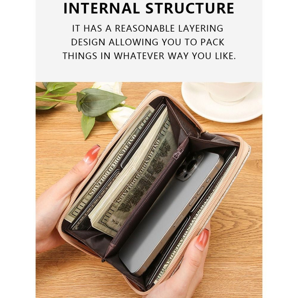 Fashion PU Leather Leather Women Wallets Glitter Pattern Large Capacity Clutch Bag 6 Colors Coin Purse Women