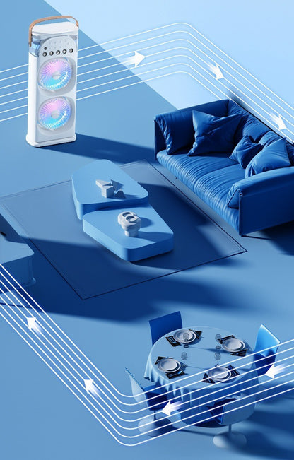 Multi-Function Mist Fan with Oscillating Air Conditioner, Aromatherapy, Colorful Lights & Timer for Home Office Use