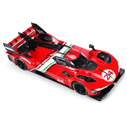 Bburago 1:18 2024 Wec QatarFerrari 499p 24h Lemans Modificata 24 Racing No83 Miniature Diecast Model Toys Acrylic Box Black #51