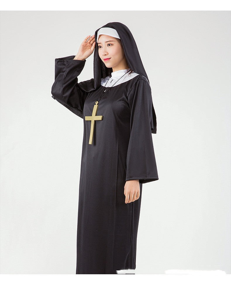 Halloween Masquerading Parties Adult Cosplay Pastors and Performance Costumes for Priests Nuns