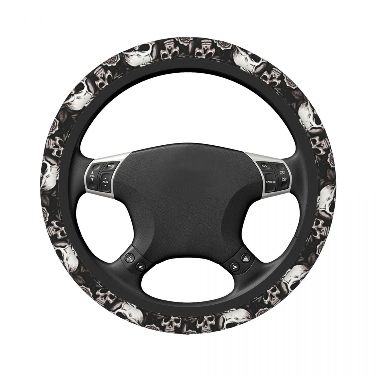 Capa para Volante de Carro Sem círculo interno Design de Caveira Protetor de Volante Universal Acessórios Automotivos Antiderrapantes