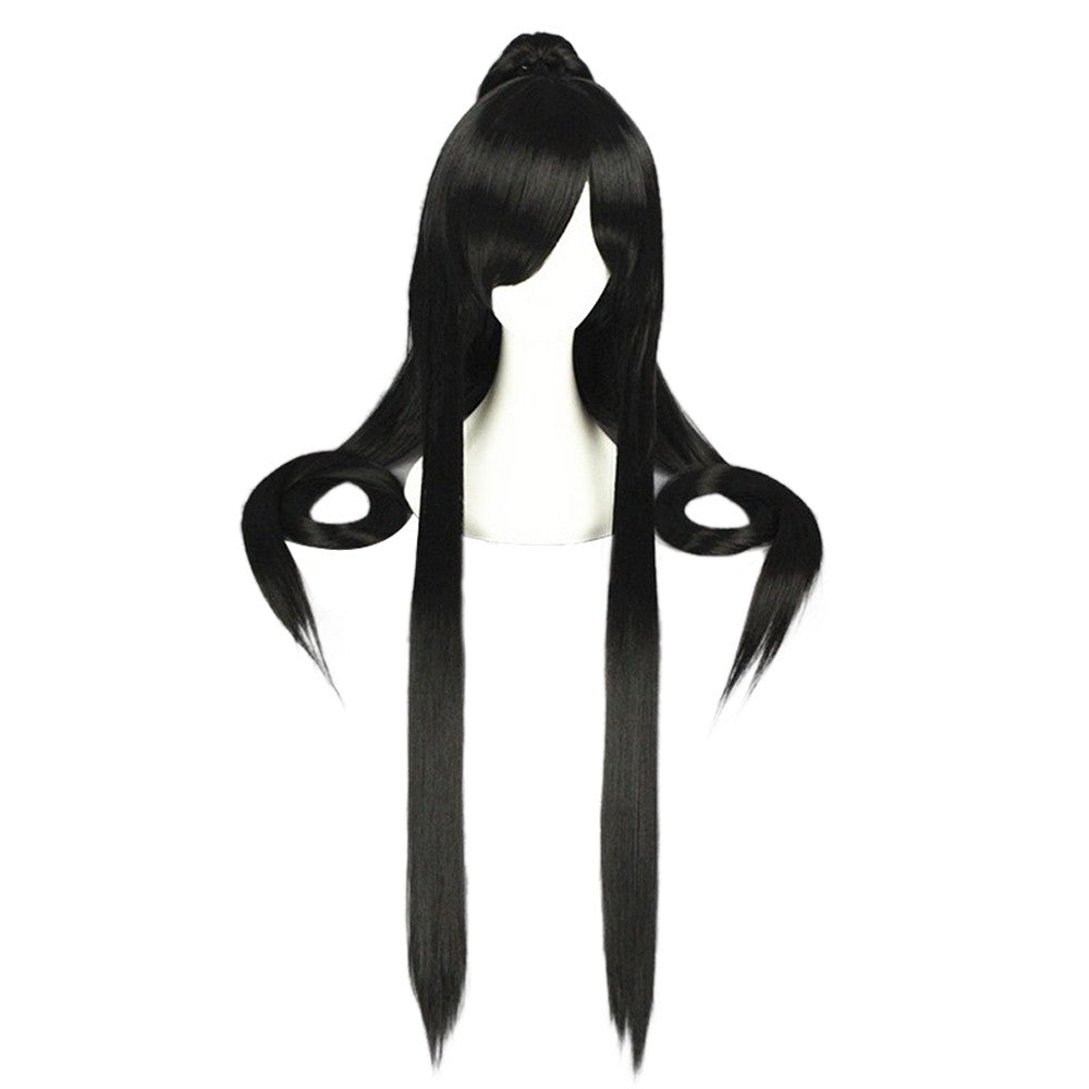 HAIRJOY Perucas sintéticas de cosplay de cabelo longo rabo de cavalo preto roxo vermelho cinza de fibra de alta temperatura