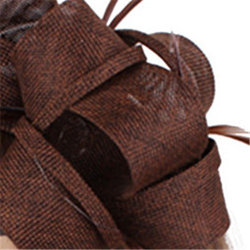 Fascinator de Cabelo com Clipe para Casamento - Pena Laranja Charmosa, Chapéu, Flor, Véu, Acessório de Cabelo de Noiva para Festas SYF678