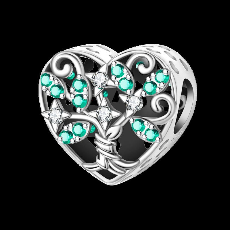 925 Sterling Silver Green Series Flower Tree Apple Pendant DIY Fine Beads Fit Original Charms Bracelet Women Jewelry Diy