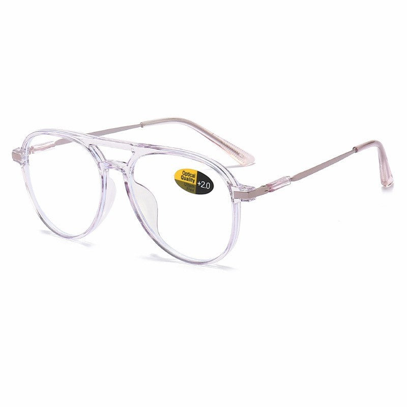 Transparent Frame Reading Glasses For Women Anti Blue Light Aviation Presbyopic Glasses For Men Polit Eyeglasses +1.00~+4.00
