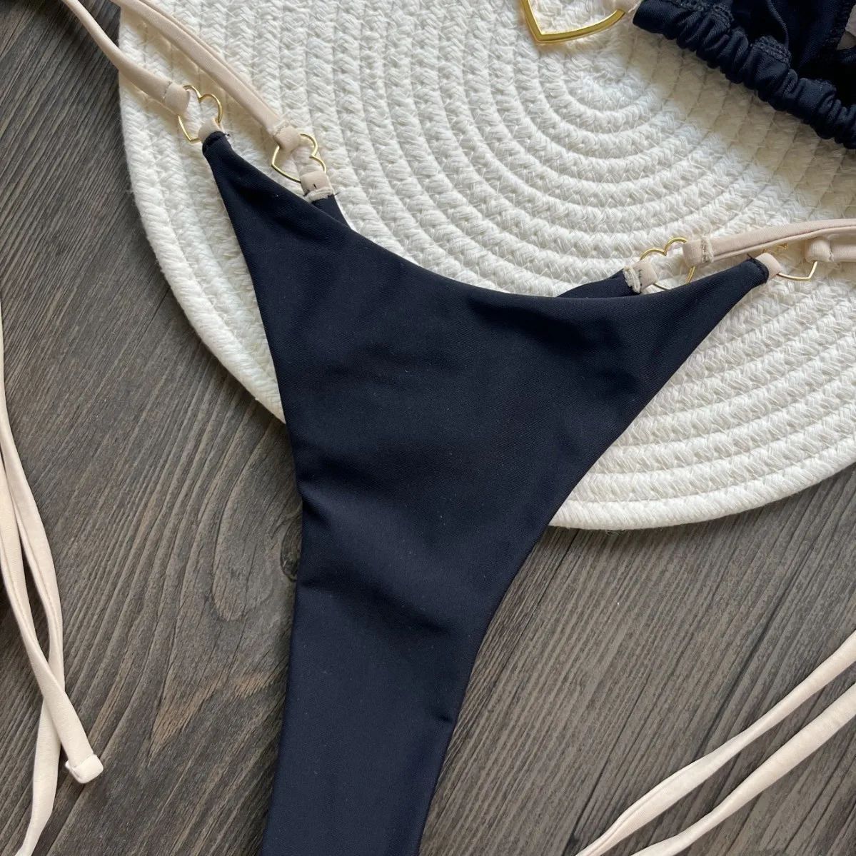 2025 Solid Color White Bikini Women Suit Low Waist Lace-up Swimsuit Two-piece Set Swimwear Women Bathing Suit ?????????