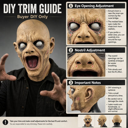Halloween Horror Latex Mask Howling Demon Face Mask Scary Ghost Cosplay Costume Accessory For Adults