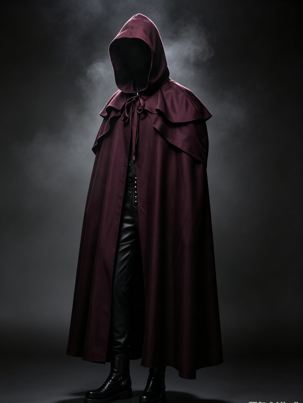 Medieval Vintage Hooded Long Cos Cloak, Dark Green Double Lapel Tie Cape, Unisex Ranger Hunter Wizard Role Play Costume, Retro Gothic Cosplay Coat for Halloween Stage Performance