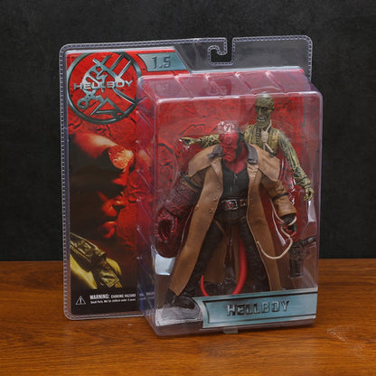 Mezco - Hellboy - 2004 "Hellboy" Casaco Variante Boneco Modelo Colecionável Figura de Ação Brinquedo