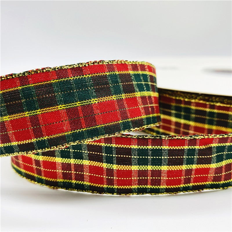 5yards/Lot 10mm 25mm Plaid Ribbon Christmas Decor Ribbon For Handmade Design Christmas Decoration DIY Gift Wrapping