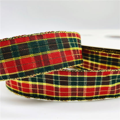 5yards/Lot 10mm 25mm Plaid Ribbon Christmas Decor Ribbon For Handmade Design Christmas Decoration DIY Gift Wrapping