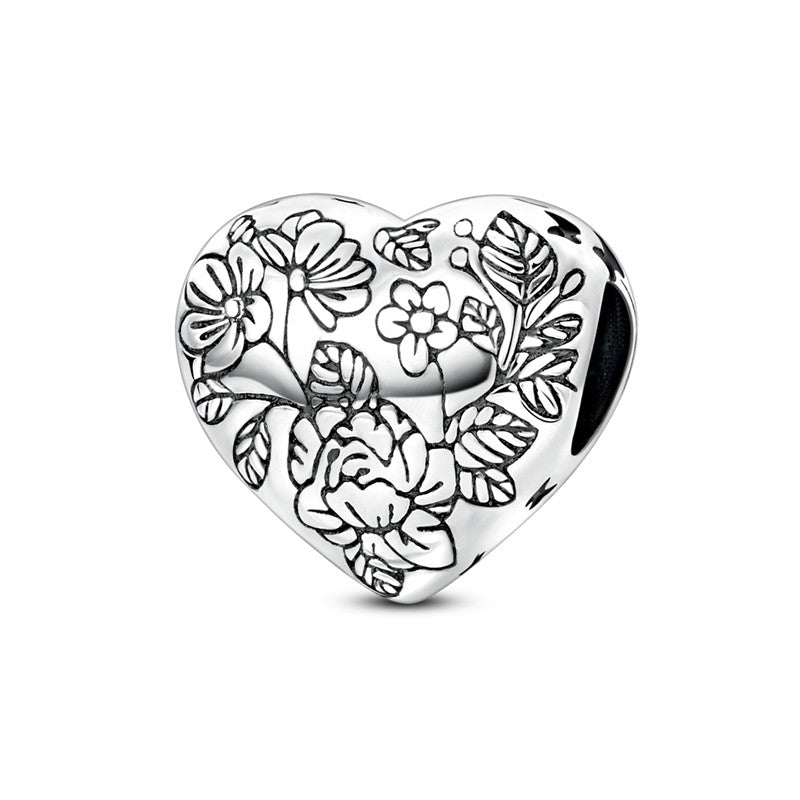 Pingente Charm Libélula Tema Primavera Prata Esterlina 925 Borboleta Flor Pendente Compatível com Bracelete Colar Joias DIY