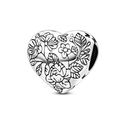 Pingente Charm Libélula Tema Primavera Prata Esterlina 925 Borboleta Flor Pendente Compatível com Bracelete Colar Joias DIY