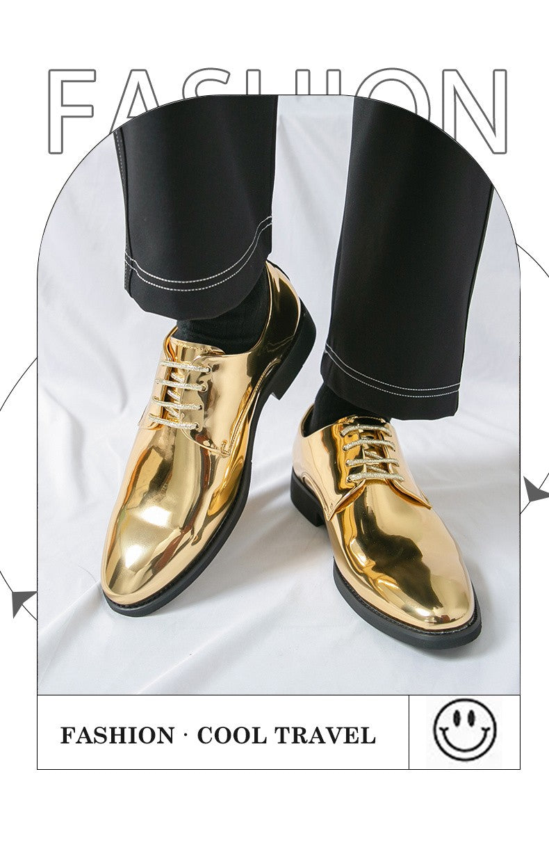 Luxury Silver Man Patent Leather Shoes Large Size 38-50 Party Dress Wedding Shoes Men Pointed toe Leather Shoes Designer Oxford