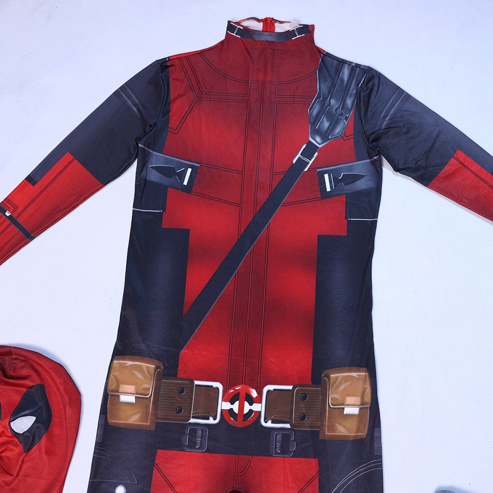 Deadpool vs Wolverine Boys Superhero Cosplay Spandex Suits with Accessories Swords Claws Children Birthday Gift Toy Role Play