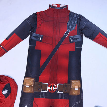 Deadpool vs Wolverine Boys Superhero Cosplay Spandex Suits with Accessories Swords Claws Children Birthday Gift Toy Role Play