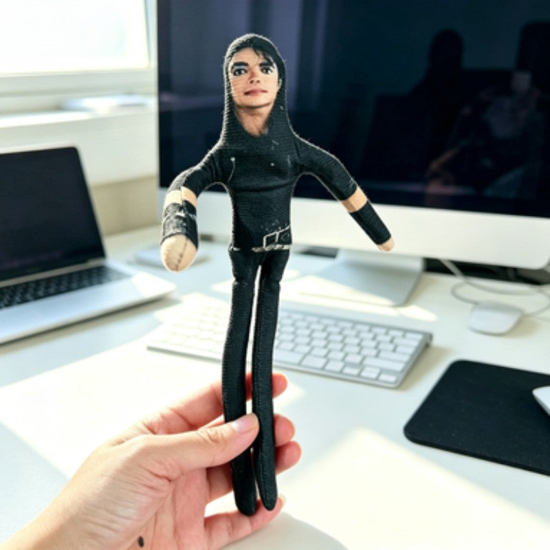 HOT Anime Michael Jackson Cosplay Prop Doll Plush Stuffed Figure Dolls Room Decoration Abstract Joint Mobility Props Gift