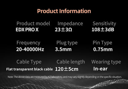 KZ EDX PRO X Dynamic Drive Earphone HIFI Bass Earbud DJ Sport Music Cancelling Headsets