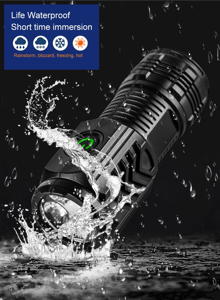 Portable Mini LED Handheld Flashlight Powerful Fingertip Torch Outdoor Waterproof Hiking Camping Flash Light with Pen Clip