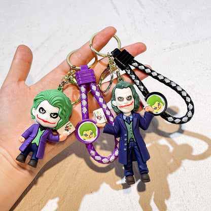 Anime Harley Quinn desenho animado Marvel Batman Coringa imagem boneca bolsa chaveiro pingente fofo Mulher Maravilha acessórios para carro chaveiro