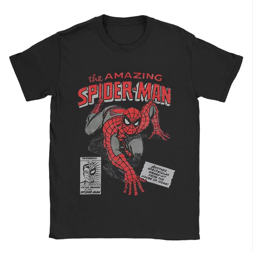 Vintage Spider-Man Comic Retro Comic Men Print T Shirts Merch Spiderman Loose Tees for Men Women Cotton Harajuku Y2k T-shirts