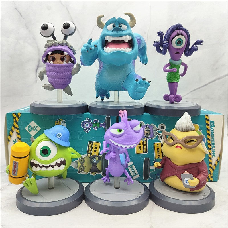 6pçs/conjunto Monstros Universidade Sullivan Michael Brinquedos Fofos de Bonecos de Anime 7-10CM