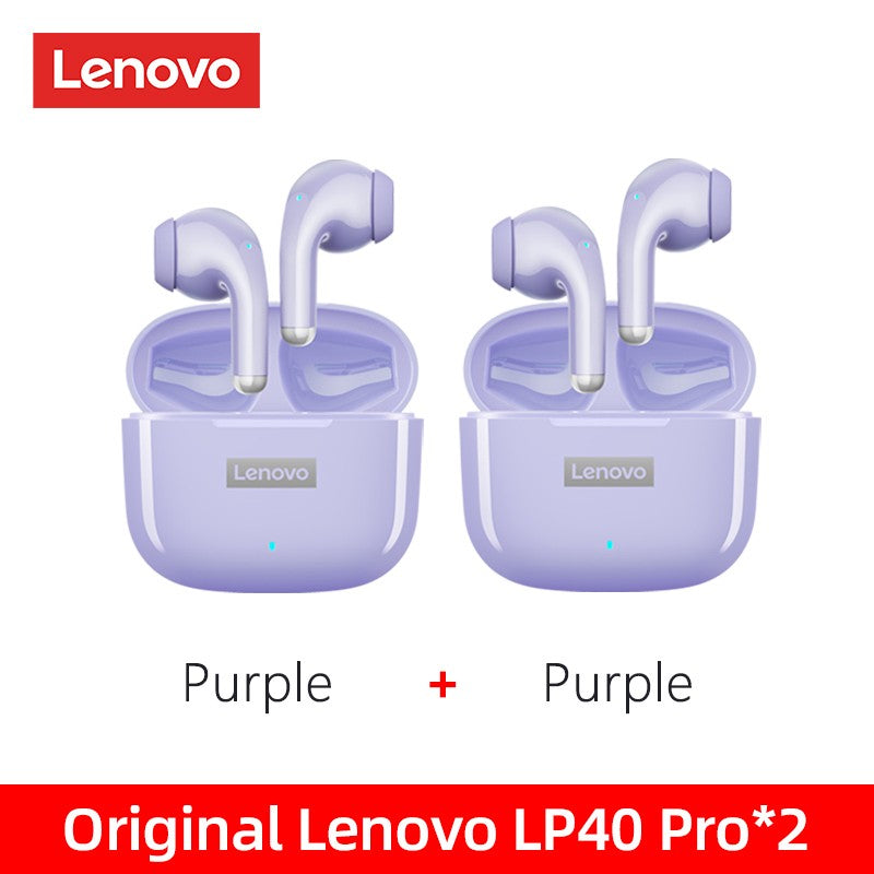 Fone de Ouvido TWS Original Lenovo LP40 Pro 100% Sem Fio Bluetooth 5.1 Esportivo com Redução de Ruído Controle de Toque 250mAh Novo 2022