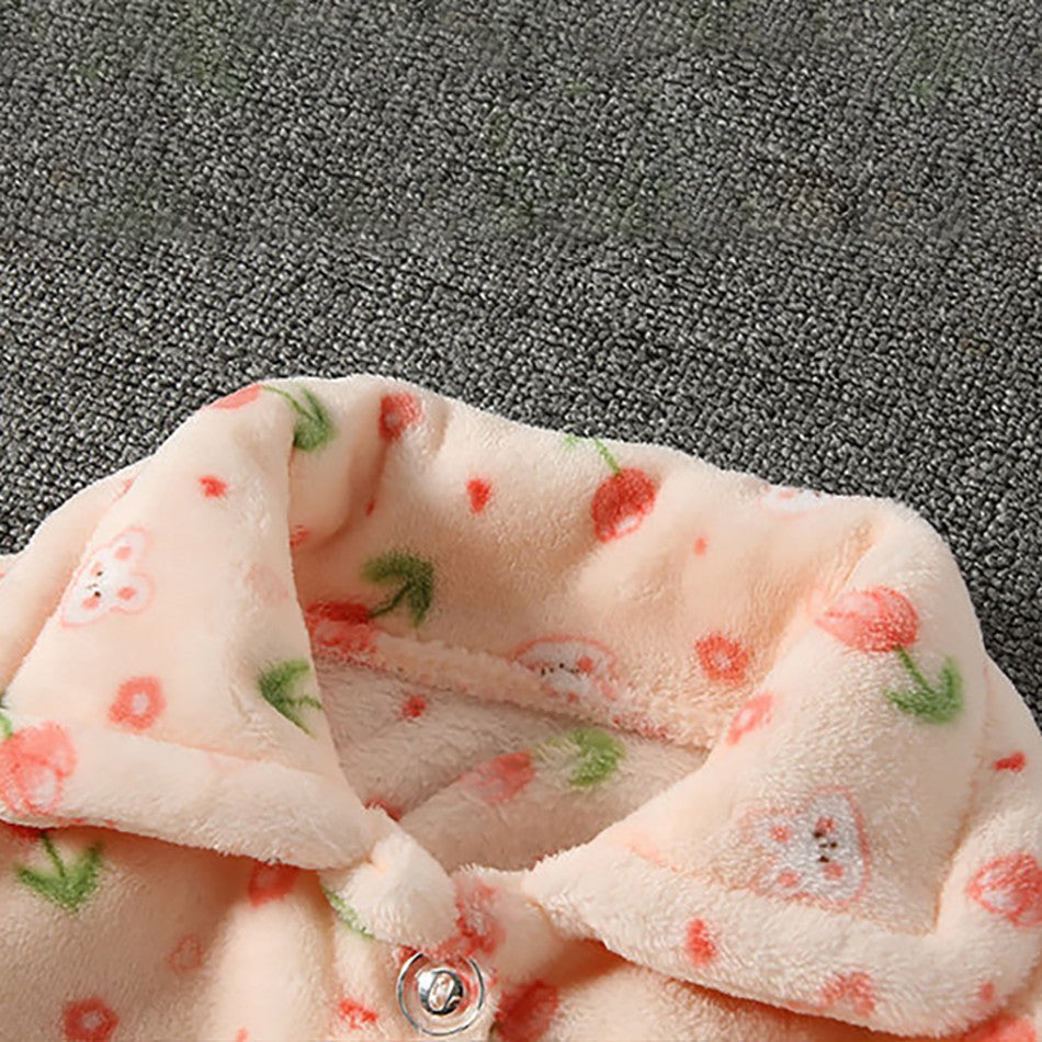 High Quality Coral Fleece Flannel Cute Cartoon Pattern Pajama Sets Boys and Girls Long Sleeve Warm Comfortable Winter Sleepwear