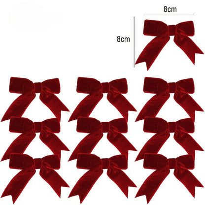 10/100x Red Christmas Bow Velvet Christmas Wreath Bow Christmas Tree Topper Bows Garland Hanging Ornaments DIY Craft Party Gifts