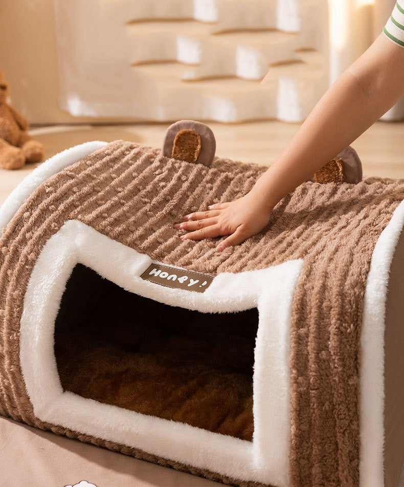 Casa de Cachorro de Inverno Casinha Quente para Cães Tapete Removível Lavável Cama Ninho para Cães Tenda para Sono Profundo para Cães de Porte Médio e Grande Suprimentos para Cães