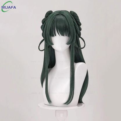 Peruca Cosplay Maomao de Alta Qualidade The Apothecary Diaries Verde Escuro Resistente ao Calor Cabelo Sintético Festa Anime Perucas Mao Mao + Touca de Peruca