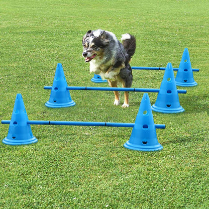 Produtos para Treinamento de Cães 3 Peças Duráveis para Correr, Pular e Apostar, Estacas para Esportes ao Ar Livre para Animais de Estimação, Poste Portátil para Agilidade de Animais de Estimação