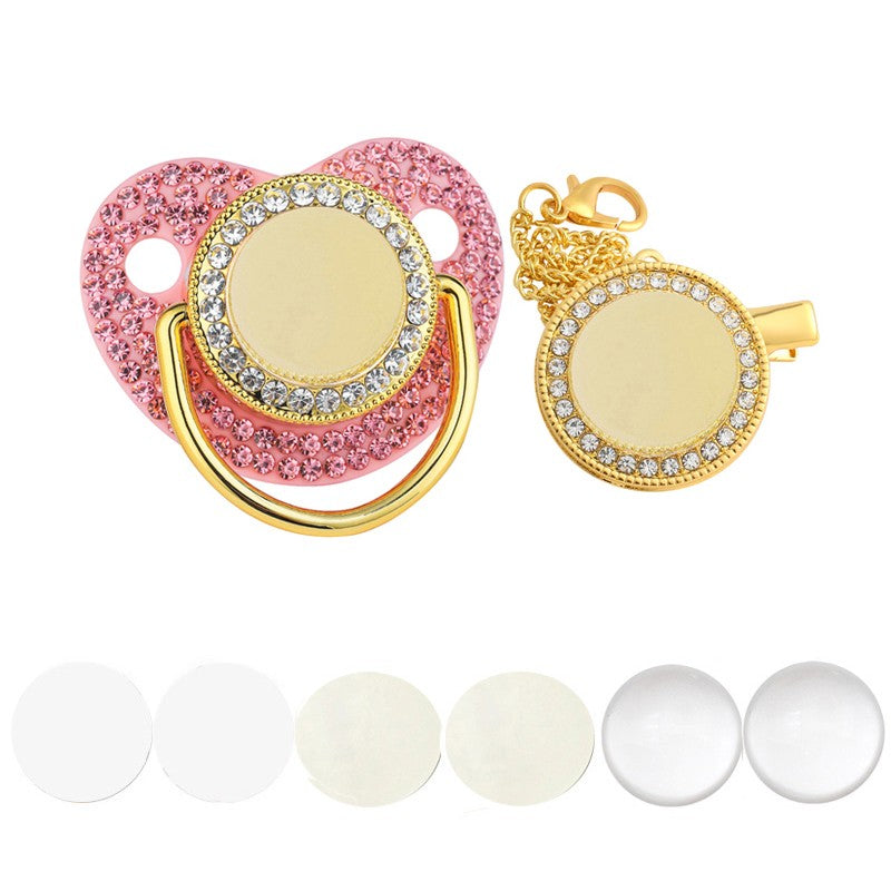 New Blank Baby Pacifier Clip Holder Set Personalized Newborn Dummy BPA Free Luxury Silicone Infant Teether Baby Soother